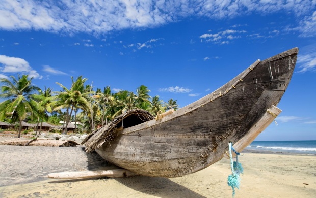 Old Boat on Exotic Beach
