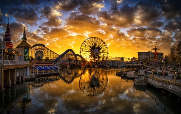 Paradise Pier Sunset California
