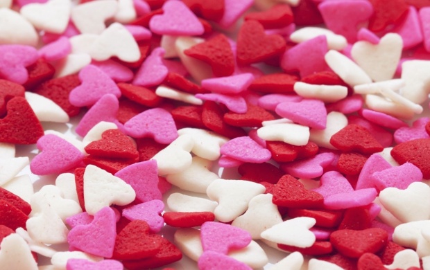 Pink and Red Heart Shaped Candy