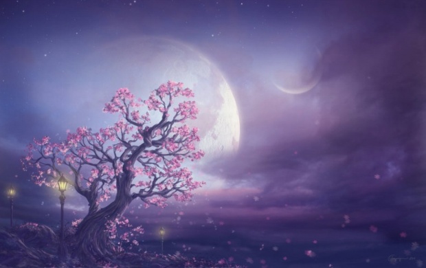 Pink Moon Fantasy Art wallpapers