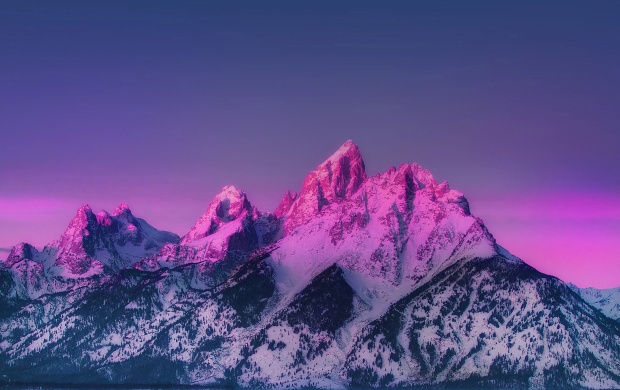 Pink Snowed Mountains