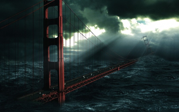 Post Apocalypse Art - Golden Gate Bridge