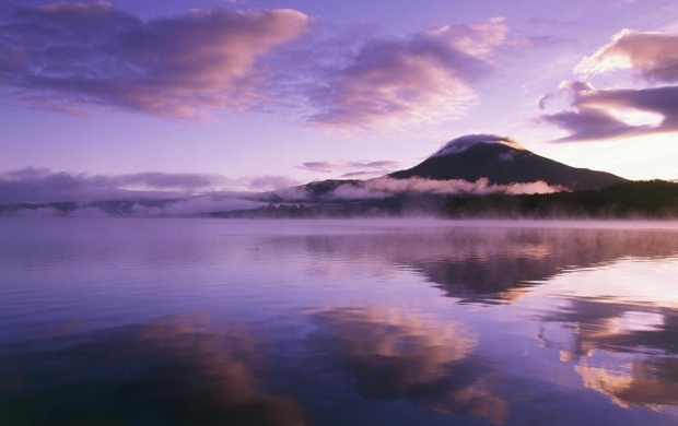 Purple Sunrise over a Lake