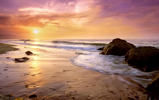 Purple Sunset on the Beach
