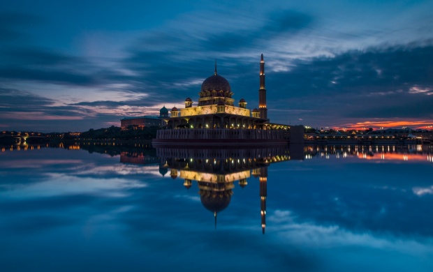 Putra Mosque Malaysia At Evening