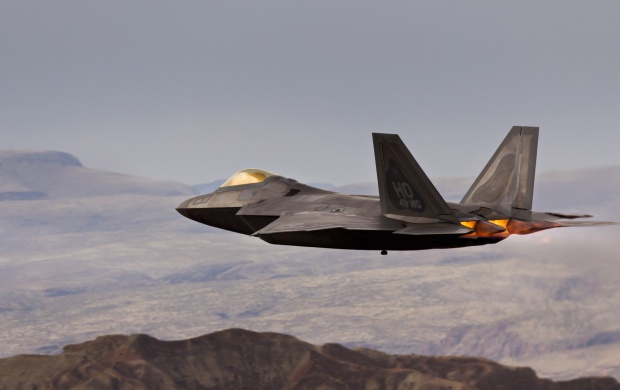 Raptor F-22 Sky At Mountains
