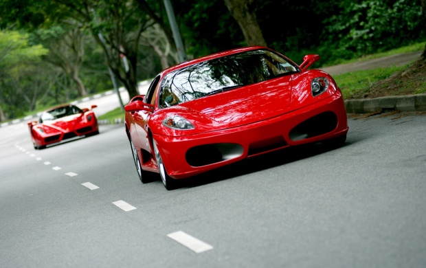 Red Ferrari F430 On The Road In Singapore