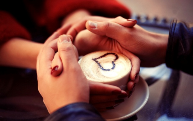 Romantic Hands And Love Cappuccino