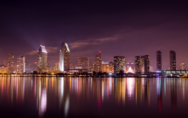 San Diego California Night Skyscrapers