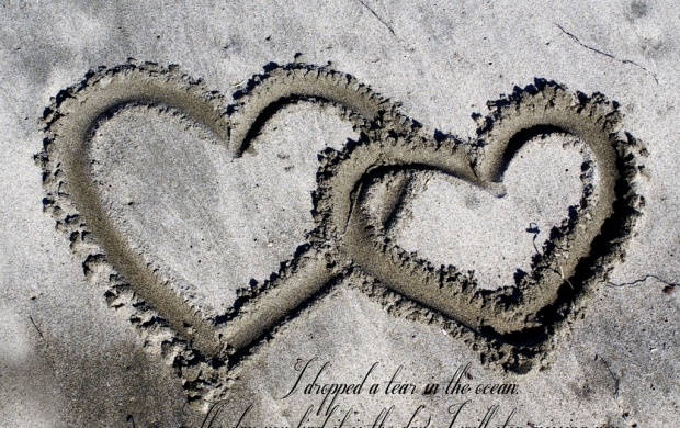 Sand Love Heart Quote