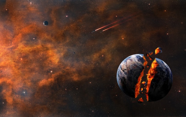 Sci Fi Planet Explosion Stars