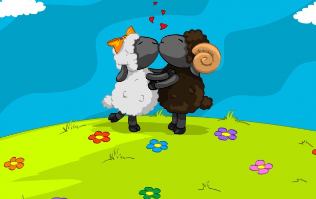 Sheeps Valentine Kiss