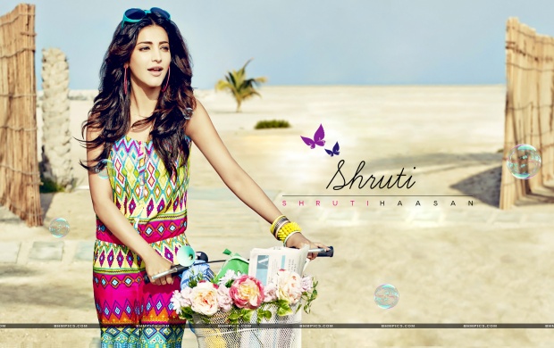 Shruti Hassan With Bicycle