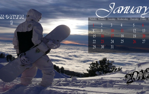 Snowboarding January
