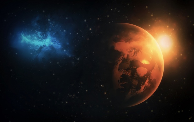 Space Sunrise And Night