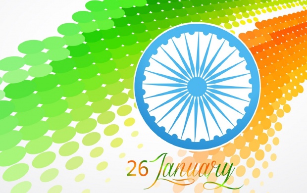 Stylish Indian Flag At 26 January