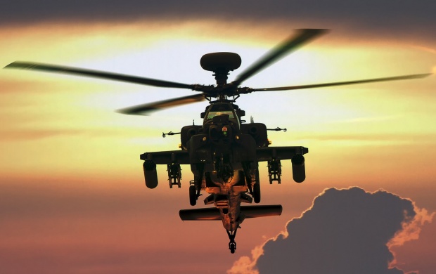Sunset Ah-64 Apache Helicopter