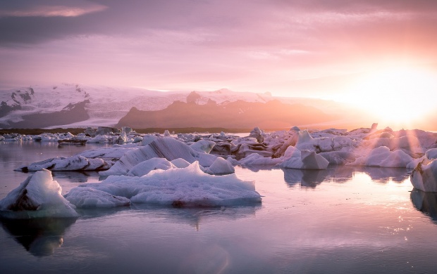 Sunset Over The Glacier