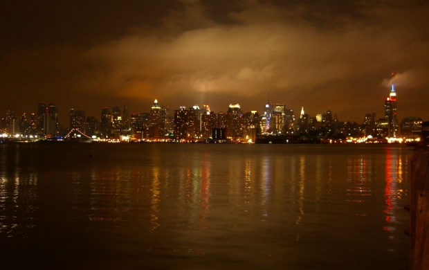 The New York Skyline At Night