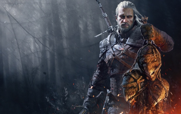 The Witcher 3 Wild Hunt Geralt With Trophies