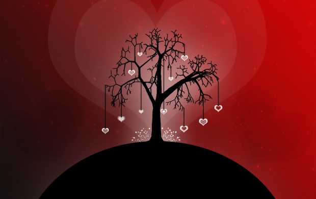 Tree Love Hang Hearts