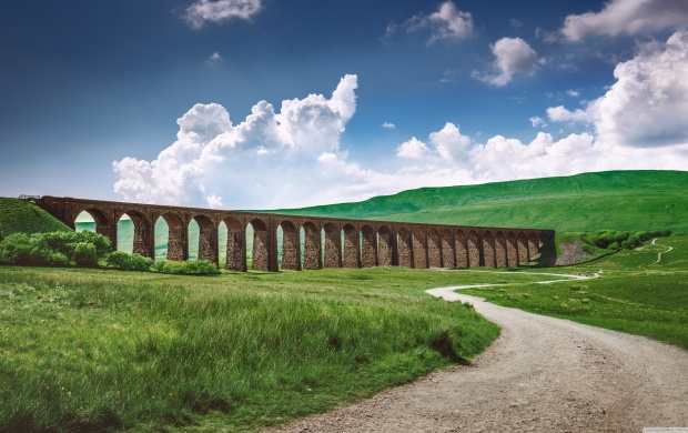 Viaduct Passing a Green Field