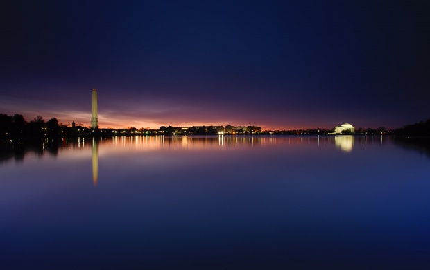 Washington Monument At Night
