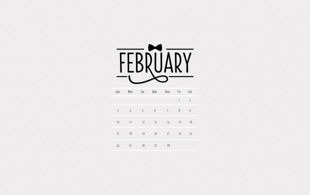 White Background Calendar February 2013