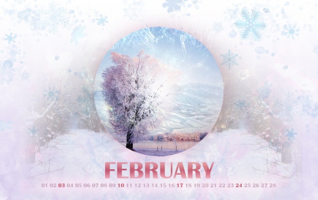 Winter February Calendar