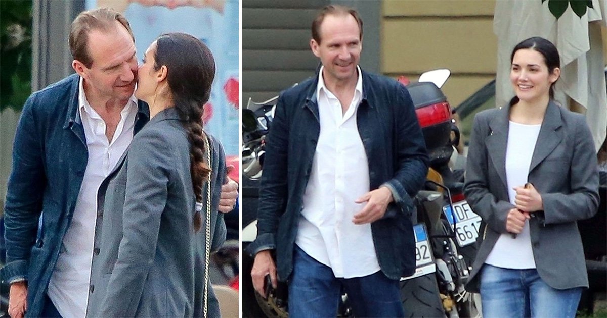 ralph Fiennes Gets Close To Brunette Woman During Break From Kingsman Filming Metro News