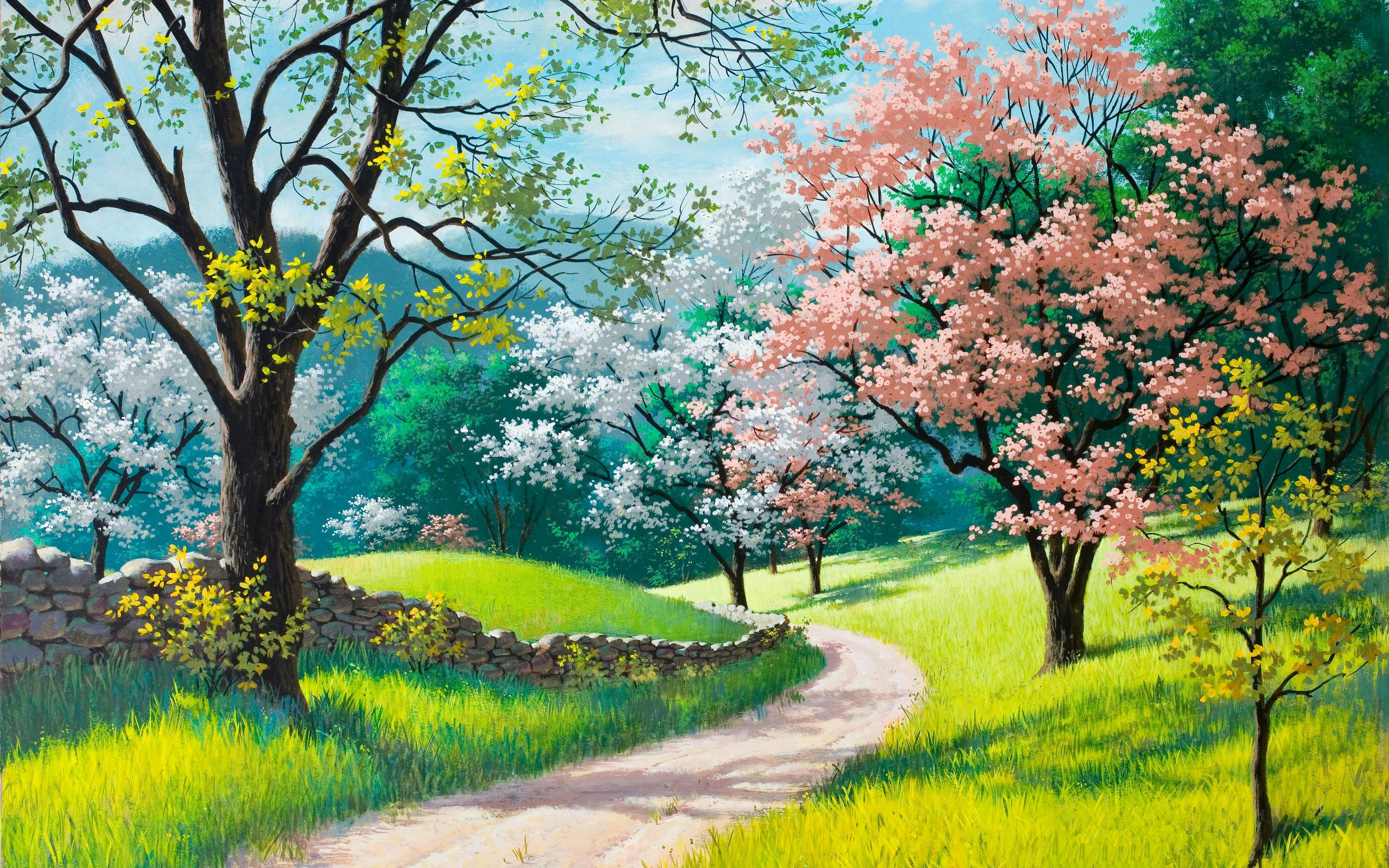 Spring Blossoms Painting Wallpapers - 2560x1600 - 1407502