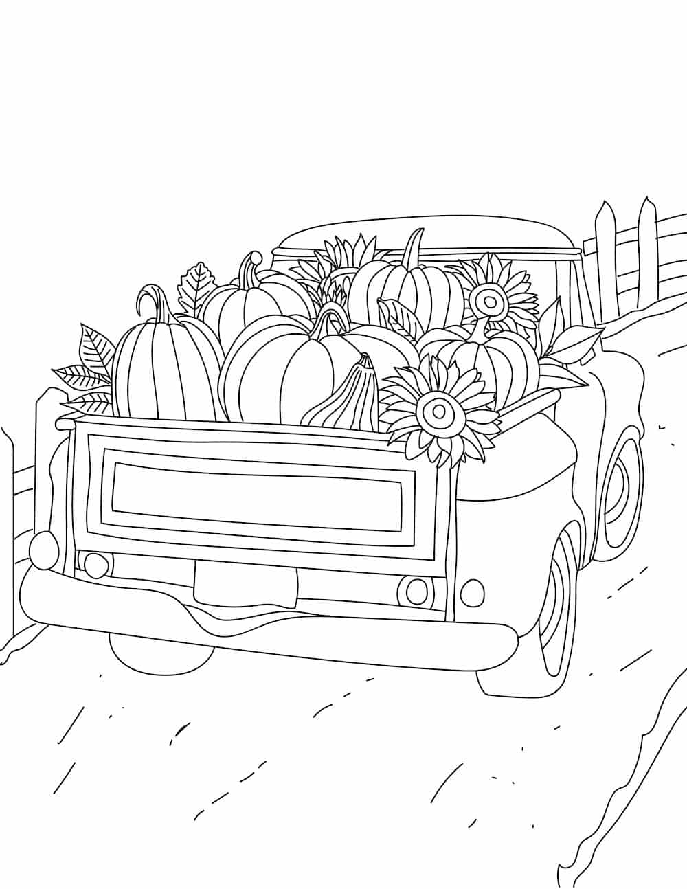 Printable easy fall coloring pages for adults