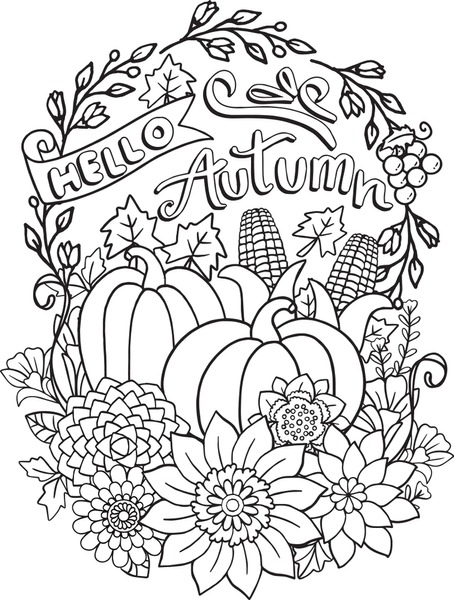 Adult fall coloring pages images stock photos d objects vectors