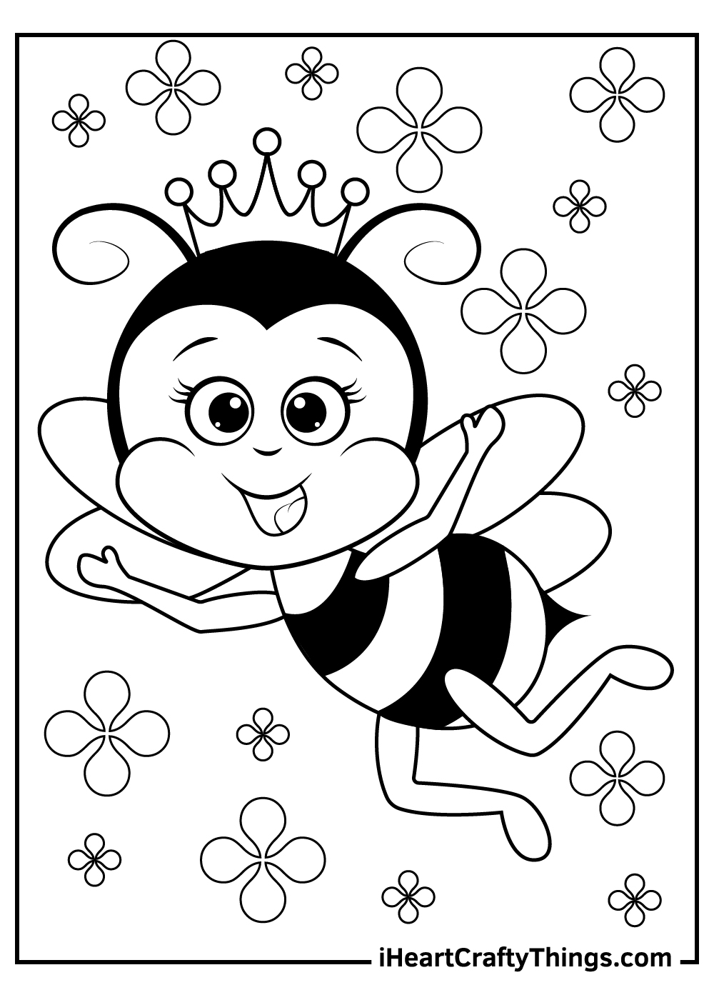 Bee coloring pages free printables