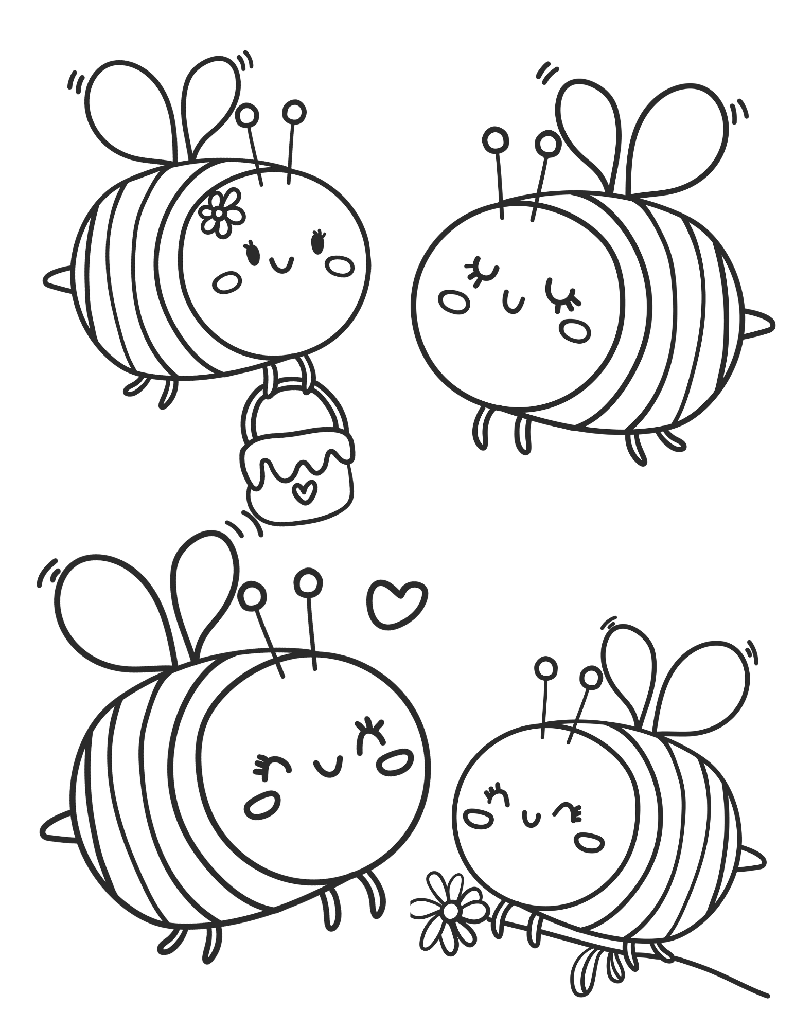 Get buzzy with these fun bee coloring pages for kids and adults