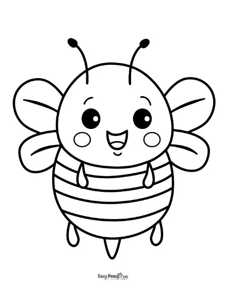 Printable bee coloring pages â cute sheets