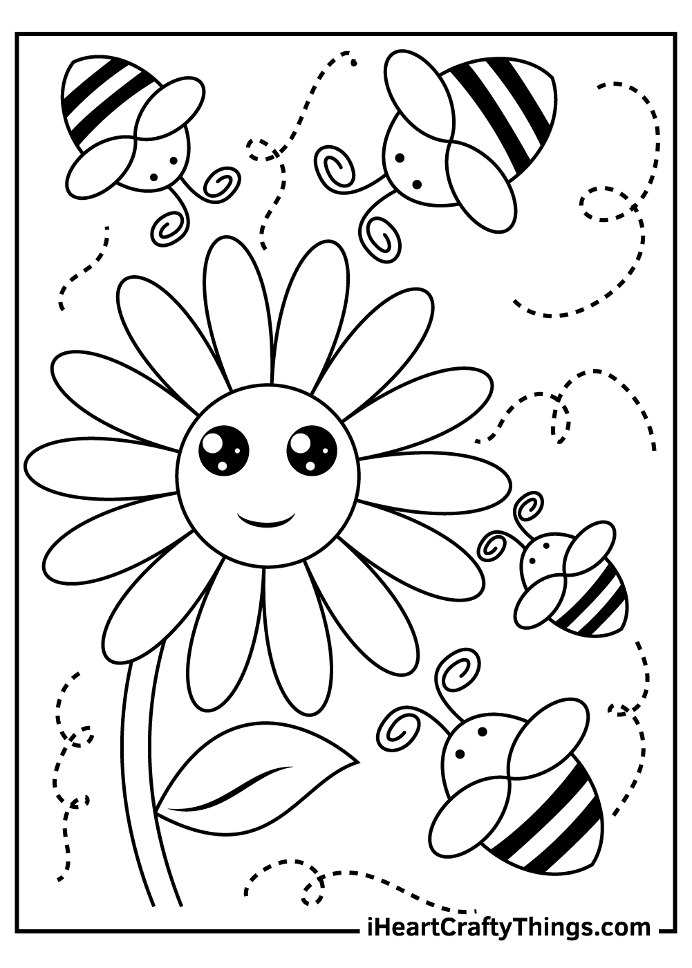Bee coloring pages free printables