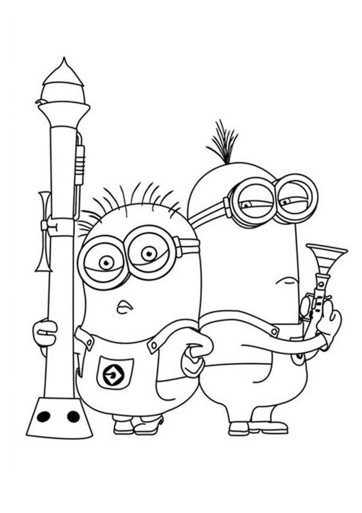 Free easy to print minions coloring pages