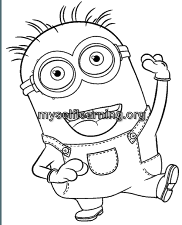 Minions cartoons coloring sheet instant download