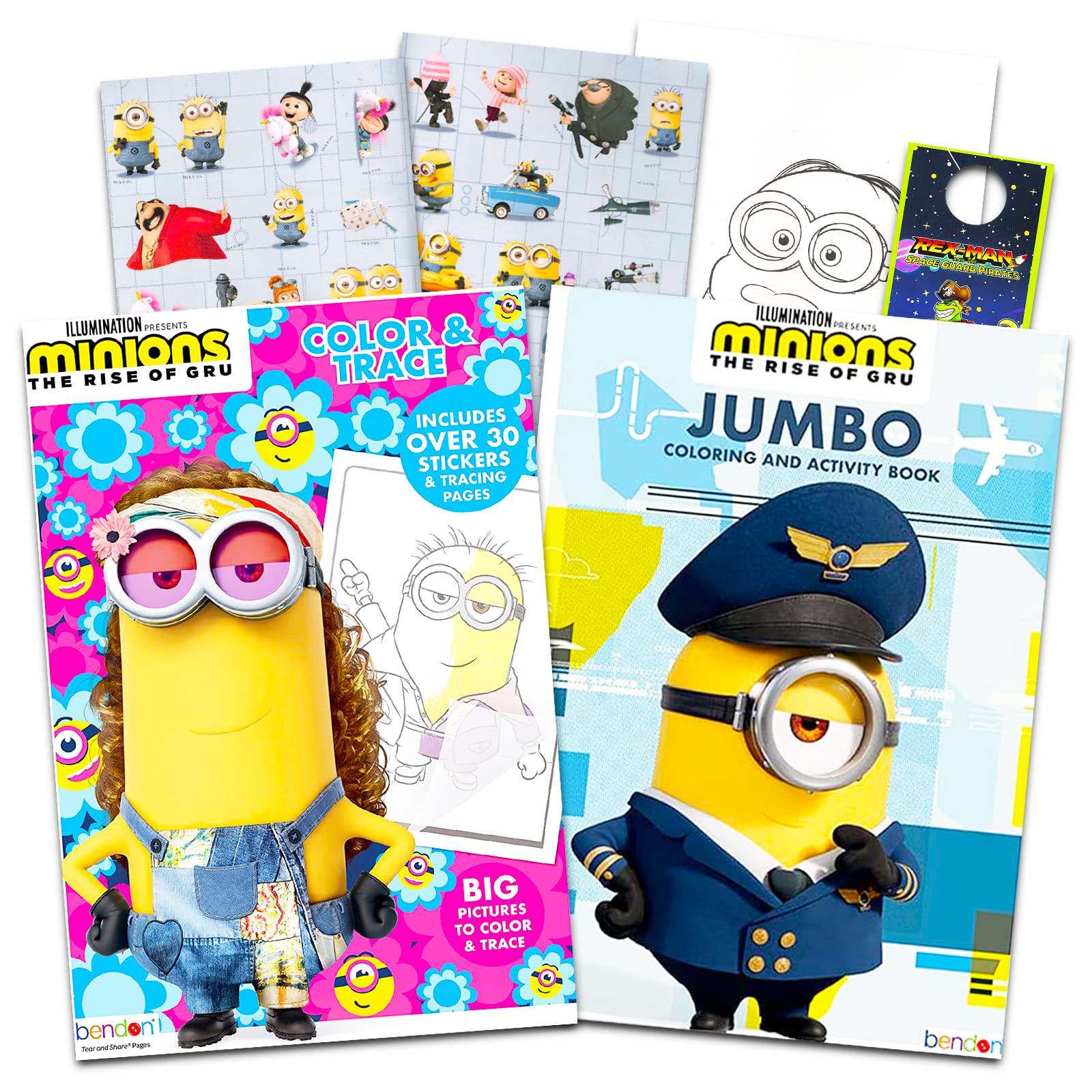Minions coloring and activity book bundle with stickers books pc bundle with coloring pages stickers and door hanger toys games