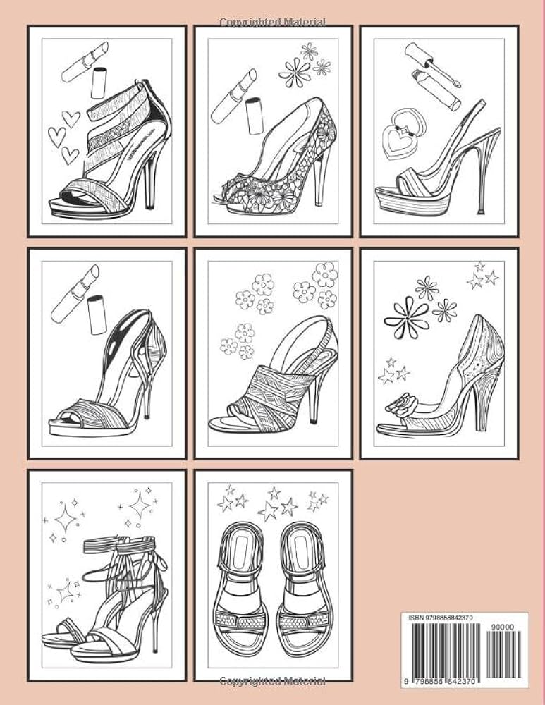 Shoes coloring book for women beautiful womens footwear to color heels coloring pages for women girls teens shoe lovers mendes laura books