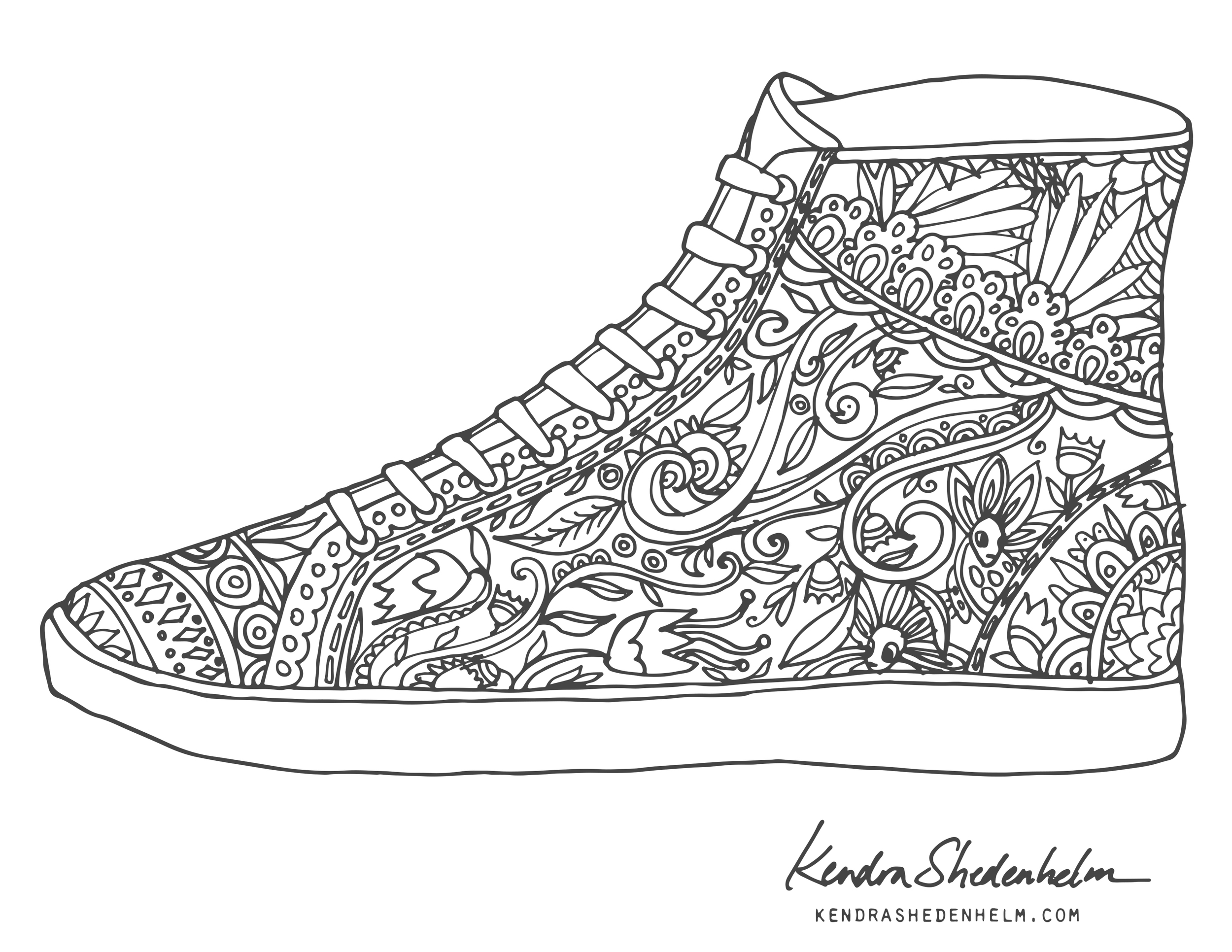 Birds doodles shoes and free coloring pages â kendra shedenhelm
