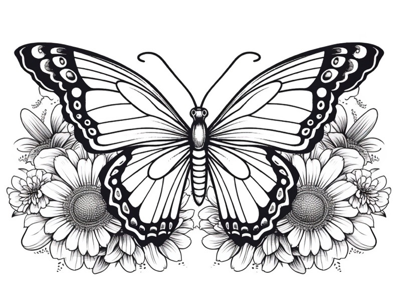 Butterfly coloring pages for adults