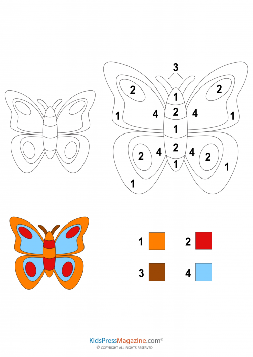 Color by number â butterfly