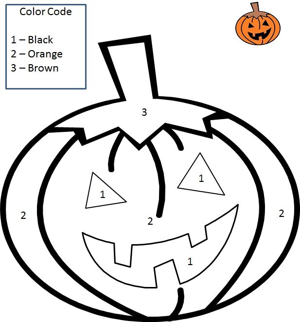 Halloween color by number worksheet