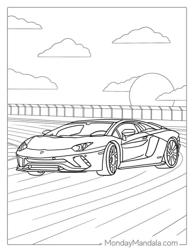 Race car coloring pages free pdf printables