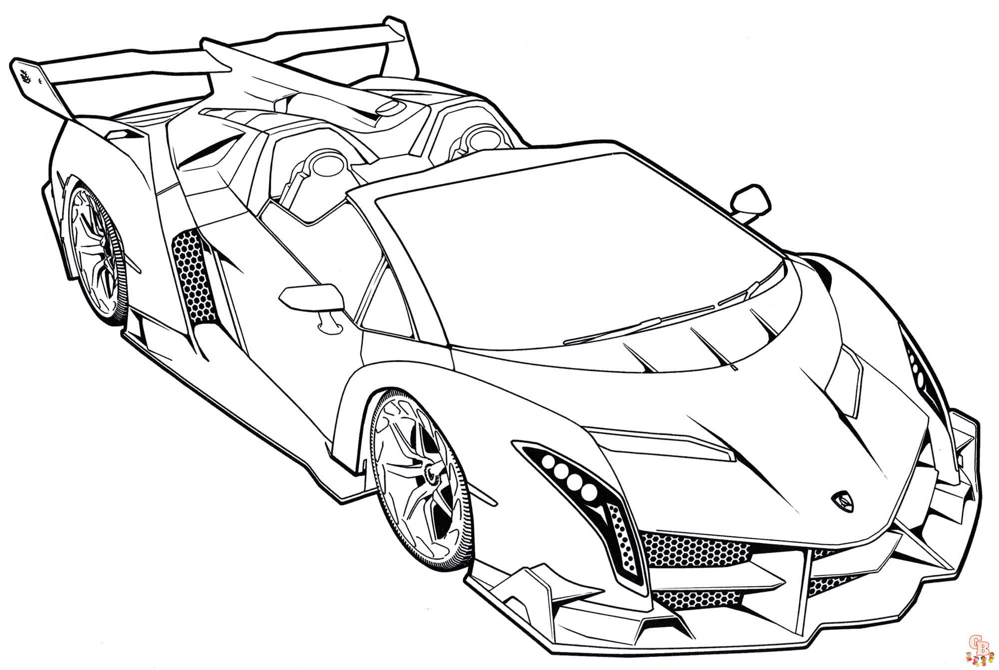 Racing car coloring pages