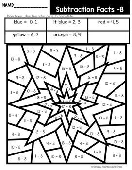 New years coloring pages subtraction