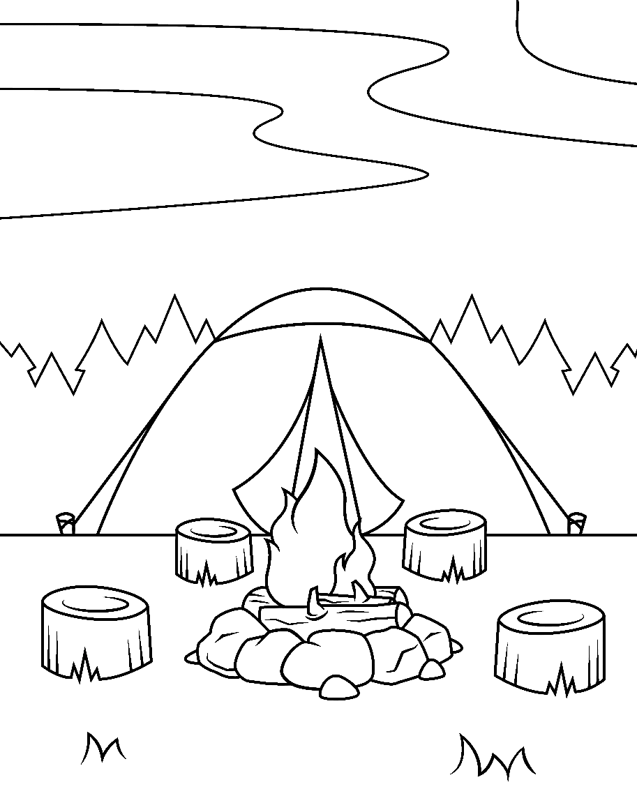 Camping coloring pages printable for free download