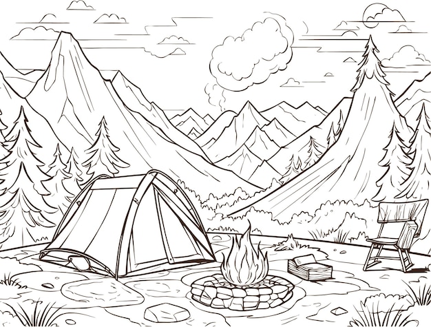 Camping coloring pages images